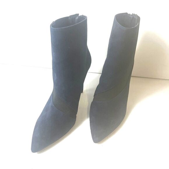 Nine West Booties Womens 7.5M Blue Fashion Boots Suede Stiletto Heel Pointed Toe - Picture 3 of 8